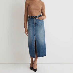 Madewell Denim Mid-Rise Maxi Skirt Pratt Wash Size 26 NWT